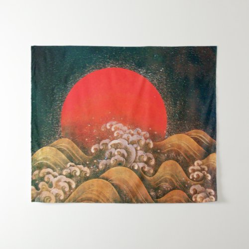 AMETERASU SUN GODDESS Red Brown Black Tapestry