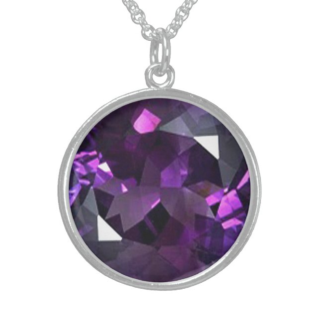 Amethyst 3 sterling silver necklace (Front)