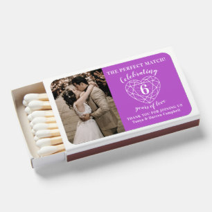 Amethyst 6th wedding anniversary favor matchboxes