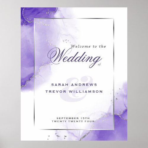 Amethyst Abstract Wedding Welcome Poster