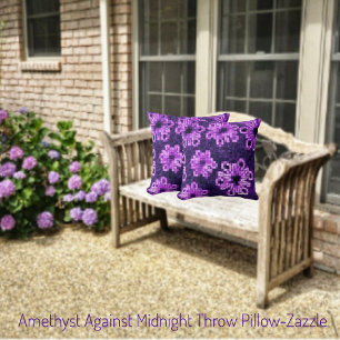 Amethyst Against Midnight Throw Pillow