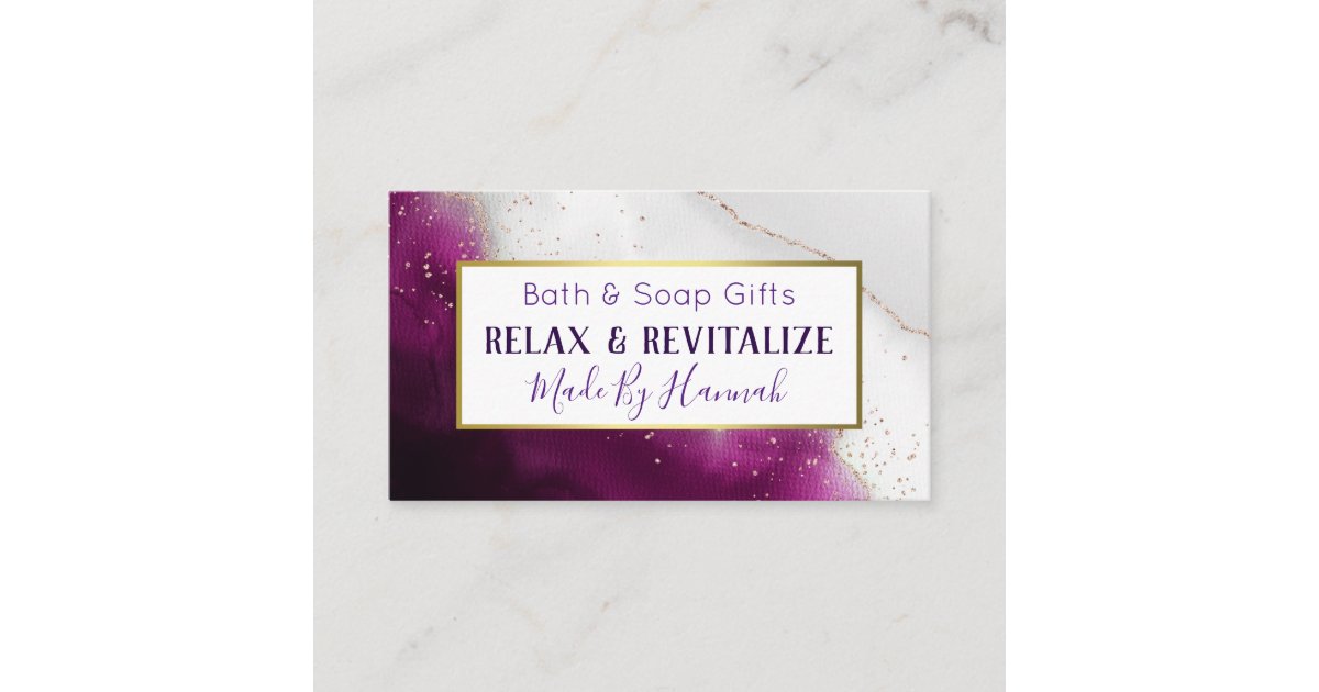 Amethyst Agate Handmade Bath Bomb Soak Soap Business Card | Zazzle.com