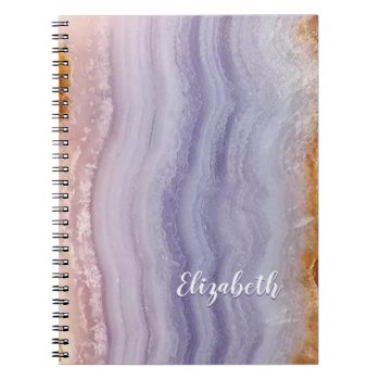 Amethyst Agate Purple Design Notebook by elizme1 at Zazzle