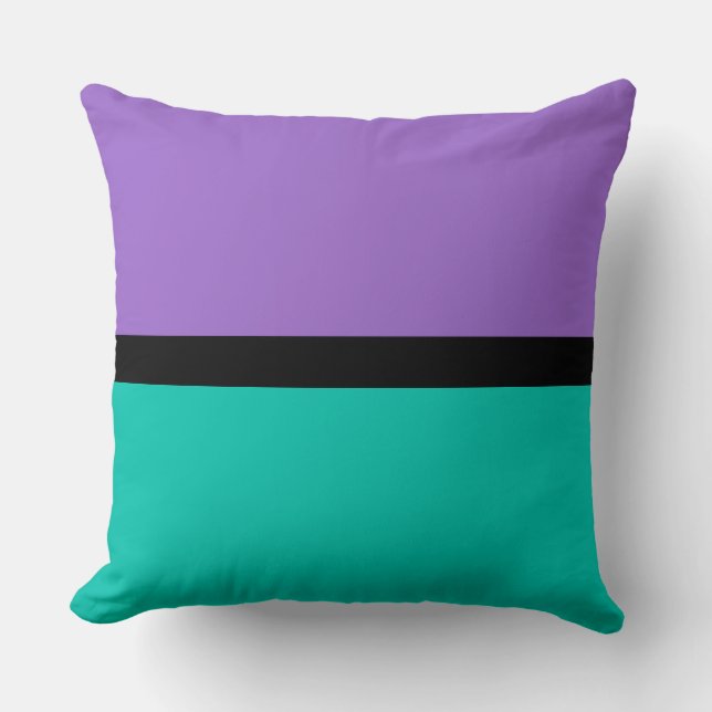 Amethyst & Amazonite Solid Color Background Throw Pillow (Front)