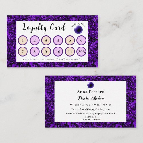 Amethyst & Amethyst Crystal Ball Loyalty Card