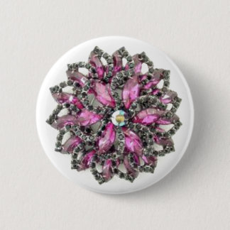 Amethyst and Black Diamonds Pinback Button