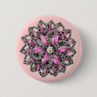 Amethyst and Black Diamonds - pink background Button
