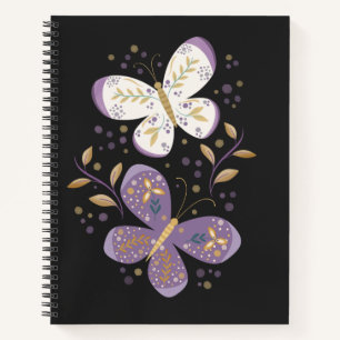 Amethyst and Gold Butterflies  Notebook