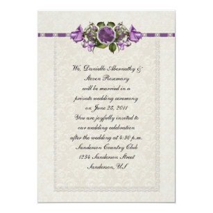 Purple And Ivory Wedding Invitations | Zazzle