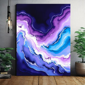 Amethyst and Teal Abstract  Canvas Print