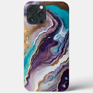 Amethyst and Turquoise Abstract iPhone 13 Pro Max Case