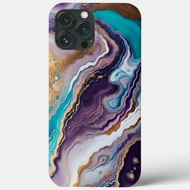 Amethyst and Turquoise Abstract  Case-Mate iPhone Case (Back)