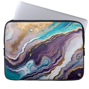 Amethyst and Turquoise Abstract  Laptop Sleeve