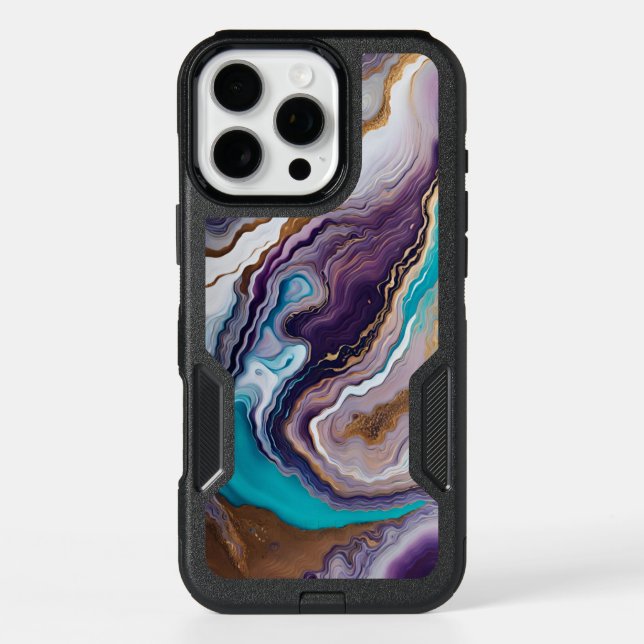 Amethyst and Turquoise Abstract  Otterbox iPhone Case (Back)