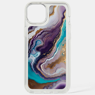 Amethyst and Turquoise Abstract iPhone 15 Plus Case