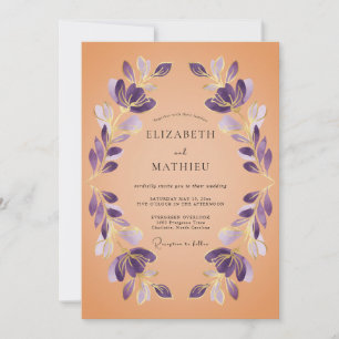 Amethyst Artistic Botanical Wedding Invitation