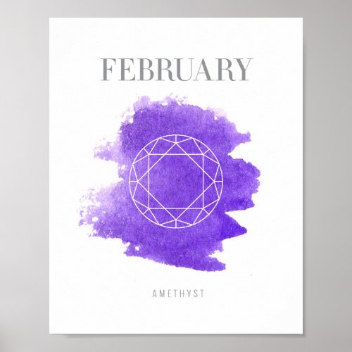 Amethyst Birthstone February Poster