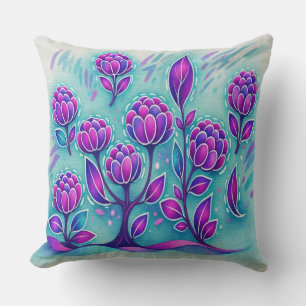 Amethyst Bloom Throw Pillow