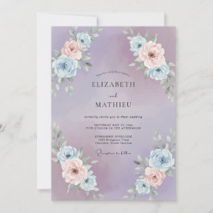 Amethyst Blush Blossom Wedding Invitation