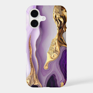 Amethyst & Blush Marble with Liquid Gold iPhone 17 Case