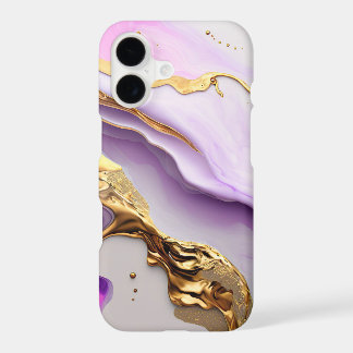 Amethyst & Blush Marble with Liquid Gold iPhone 17 Case