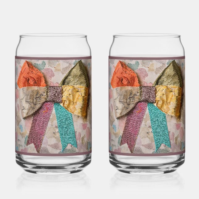 Amethyst Bow Soda Glass (Front)