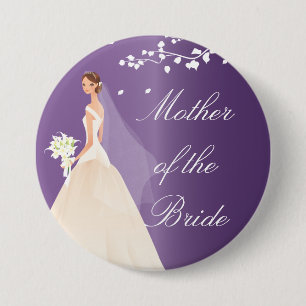 Amethyst Bride MOB Bridal Party Button