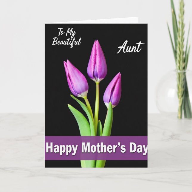 Amethyst Buds Mothers Day Card (Front)