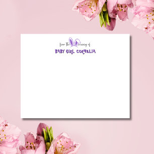 Amethyst Bunny Ears Nursery Stationery Note Card