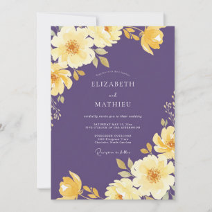 Amethyst Butter Watercolor Wedding Invitation