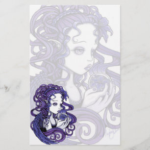 "Amethyst" Crystal Ball Angel Art Stationery