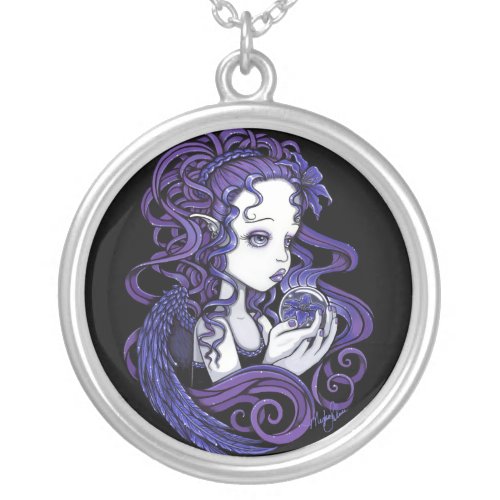 "Amethyst" Crystal Ball Angel Necklace