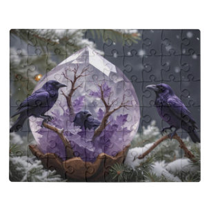 Amethyst Crystal - Blackbirds Ravens  Jigsaw Puzzle