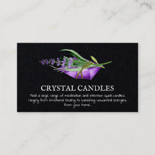 Amethyst Crystal Candle Intention Spell Business C Card