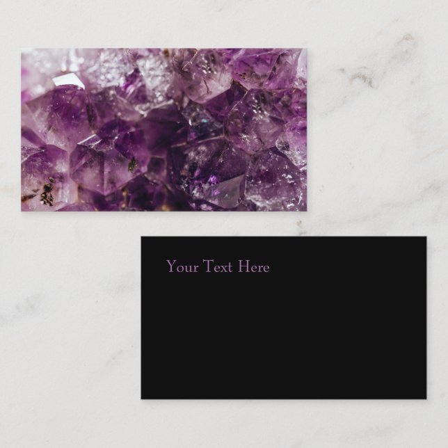 Amethyst Crystal Cleansing Energy Business Card (Front/Back)