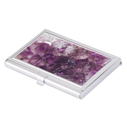 Amethyst Crystal Cleansing Energy Business Card Case