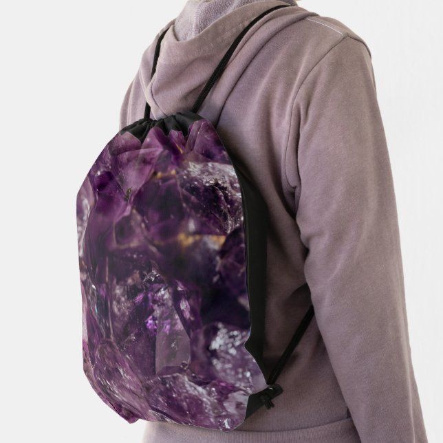 Amethyst Crystal Cleansing Energy Drawstring Bag (Insitu)
