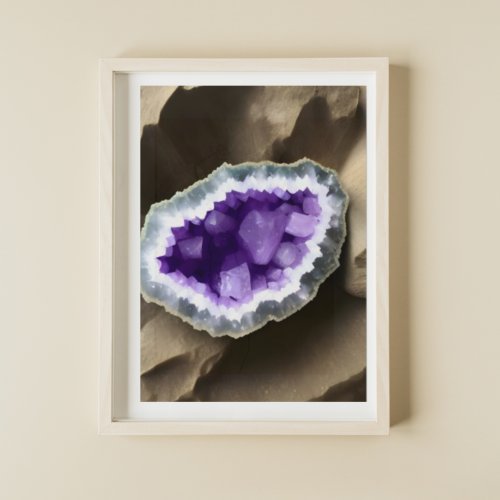 Amethyst Crystal Geode Digital Art Poster