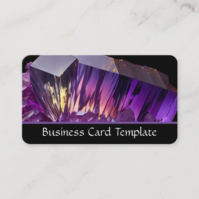 Amethyst Crystal Healing Crystals Business Card (Front)
