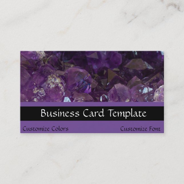 Amethyst Crystal Healing Crystals Business Card (Front)