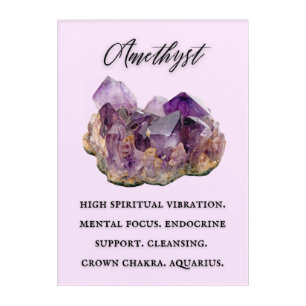 Amethyst Crystal Information Wall Decor