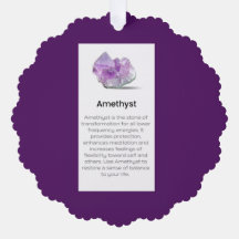 Amethyst Crystal Meaning Jewelry Display Gift Tag