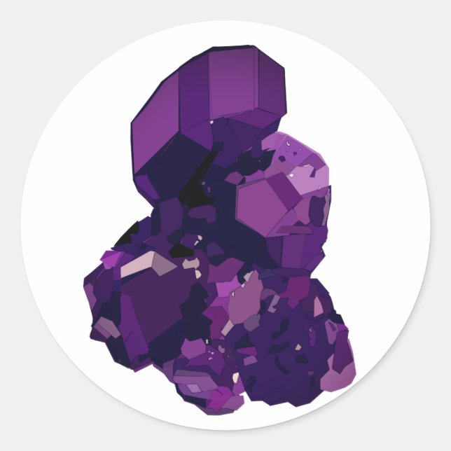 Amethyst Crystal Stone Art  Sticker (Front)