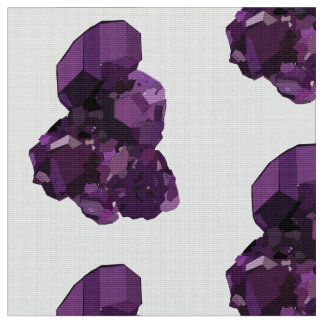 Amethyst Crystal Stone Polyester Poplin Fabric