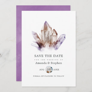 Amethyst Crystal Wedding Save The Date