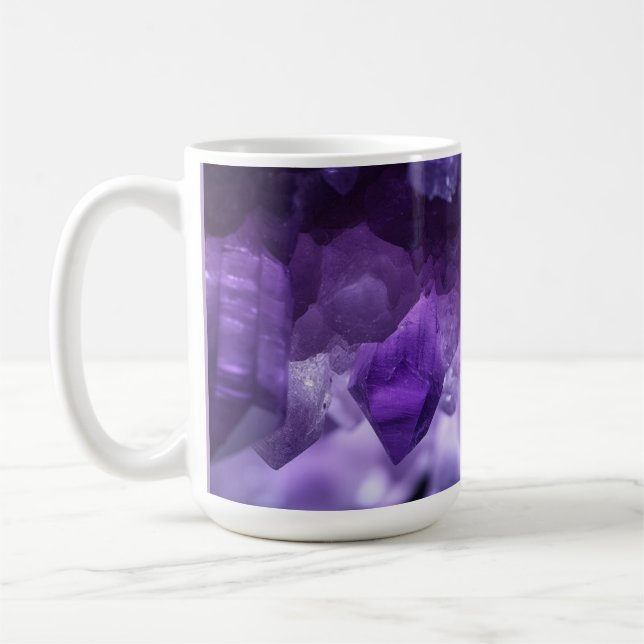 Amethyst crystals coffee mug (Left)