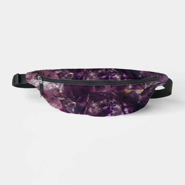 Amethyst Crystals Throw Pillow Fanny Pack (Front)