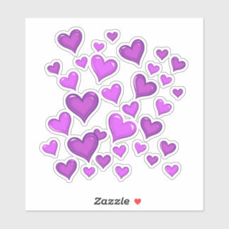 Amethyst Dancing Hearts Sticker