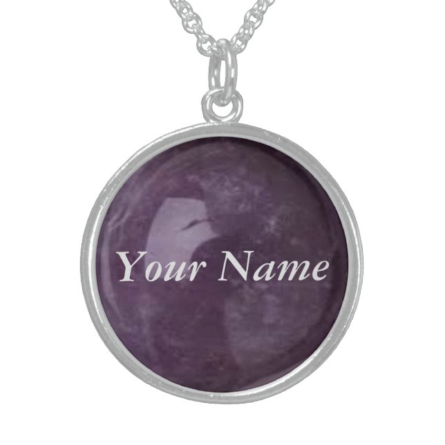 Amethyst Design Sterling Necklace - Personalize (Front)