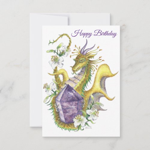 Amethyst Dragon Pisces _ Birthday card